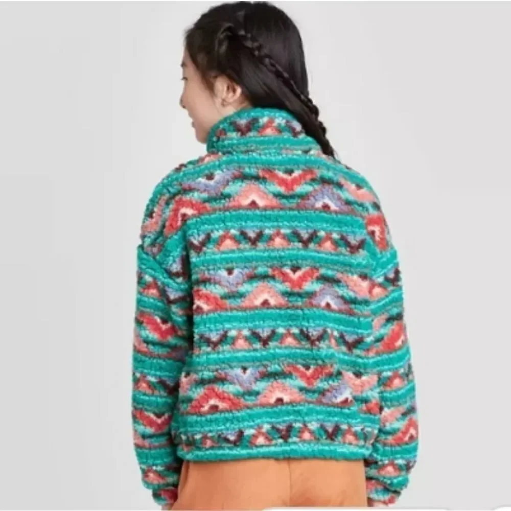 NWT Art class fuzzy zip up sweater